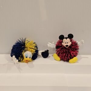 Vintage Disney Donald Duck and Mickey Rubber Ball Koosh Collectible Toy Set